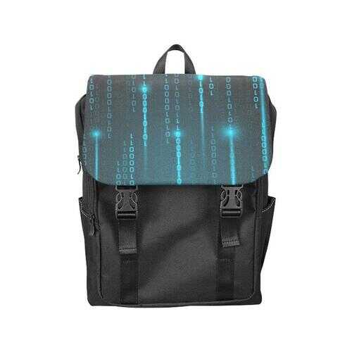 Backpacks, Blue Matrix Style Black Backpack Bag - purse-at-0105