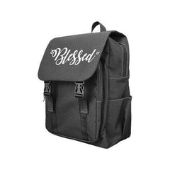 Backpacks, Blessed Graphic Text Black Backpack Bag - purse-at-0105