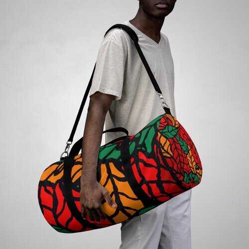 Duffel Bags, Red And Green Autumn Leaves Style Bag - purse-at-0105