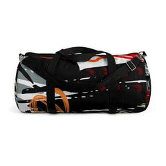 Duffel Bags, Black Red And Gray Abstract Style Bag - purse-at-0105