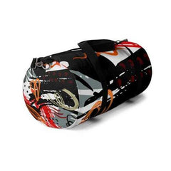 Duffel Bags, Black Red And Gray Abstract Style Bag - purse-at-0105