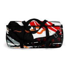 Duffel Bags, Black Red And Gray Abstract Style Bag - purse-at-0105