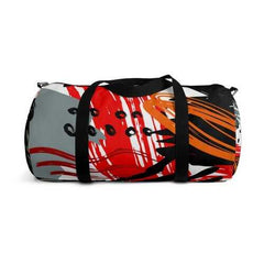 Duffel Bags, Black Red And Gray Abstract Style Bag - purse-at-0105