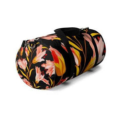Duffel Bag, Pink Gold Floral Pattern - purse-at-0105