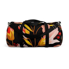 Duffel Bag, Pink Gold Floral Pattern - purse-at-0105