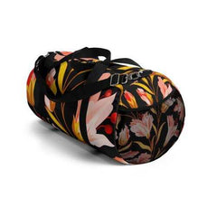 Duffel Bag, Pink Gold Floral Pattern - purse-at-0105