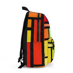 Backpacks, Multicolor Geometric Stripe Style Backpack Bag - purse-at-0105
