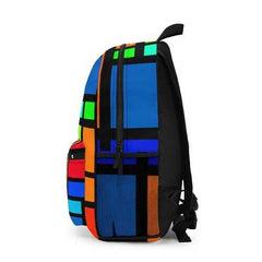 Backpacks, Multicolor Geometric Stripe Style Backpack Bag - purse-at-0105