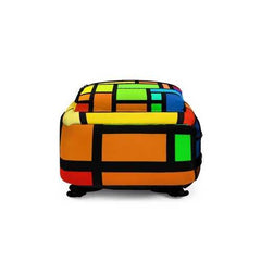 Backpacks, Multicolor Geometric Stripe Style Backpack Bag - purse-at-0105