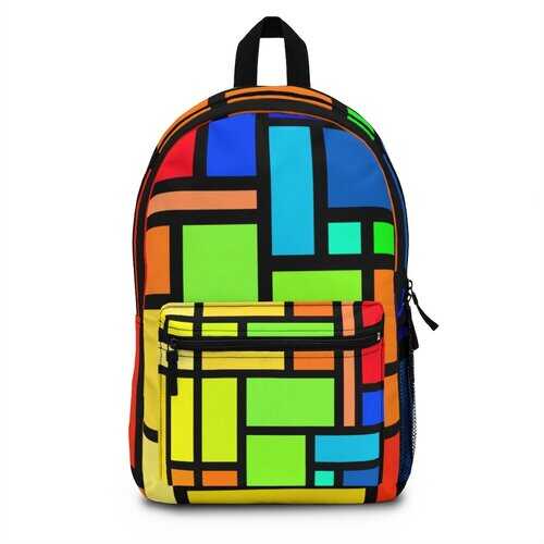 Backpacks, Multicolor Geometric Stripe Style Backpack Bag - purse-at-0105