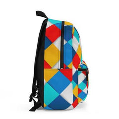 Backpacks, Colorful Square Grid Style Backpack Bag - purse-at-0105