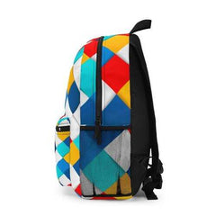 Backpacks, Colorful Square Grid Style Backpack Bag - purse-at-0105
