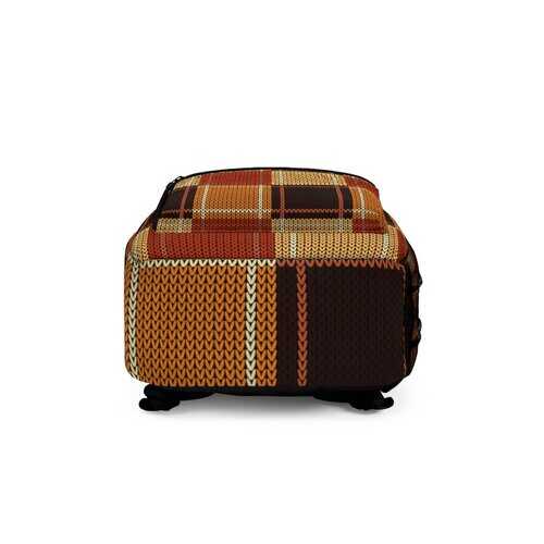 Backpacks, Brown Checker Style Backpack Bag - purse-at-0105