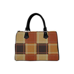 Handbags, Brown Checker Boston Style Top-Handle Bag - purse-at-0105