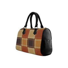 Handbags, Brown Checker Boston Style Top-Handle Bag - purse-at-0105