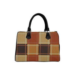 Handbags, Brown Checker Boston Style Top-Handle Bag - purse-at-0105