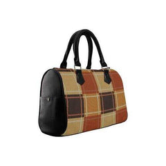 Handbags, Brown Checker Boston Style Top-Handle Bag - purse-at-0105