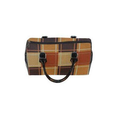 Handbags, Brown Checker Boston Style Top-Handle Bag - purse-at-0105