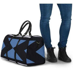 Travel Bags, Blue Aztec Style Style Adjustable Black Handle Zip Close Bag - purse-at-0105