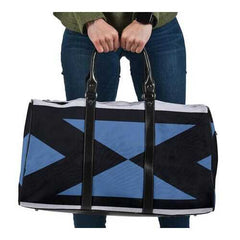 Travel Bags, Blue Aztec Style Style Adjustable Black Handle Zip Close Bag - purse-at-0105