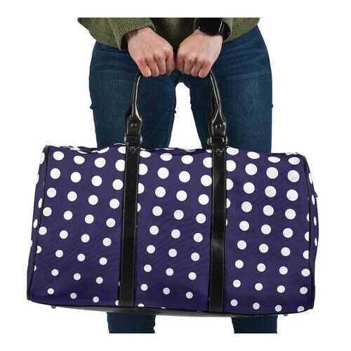Travel Bags, Purple And White Dotted Style Adjustable Black Handle Zip Close Bag - purse-at-0105