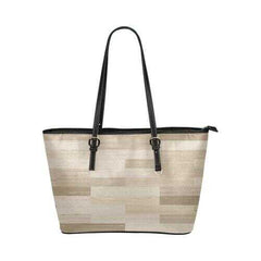 Tote Bags, Tan Wood Style Leather Bag - purse-at-0105