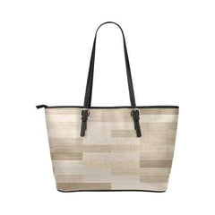 Tote Bags, Tan Wood Style Leather Bag - purse-at-0105