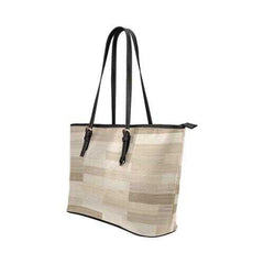 Tote Bags, Tan Wood Style Leather Bag - purse-at-0105