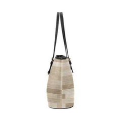 Tote Bags, Tan Wood Style Leather Bag - purse-at-0105