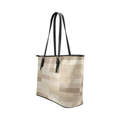 Tote Bags, Tan Wood Style Leather Bag - purse-at-0105