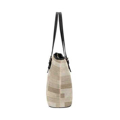 Tote Bags, Tan Wood Style Leather Bag - purse-at-0105