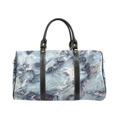 Travel Bags, Blue And Gray Marble Style Adjustable Black Handle Zip Close Bag - purse-at-0105