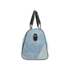 Travel Bags, Blue Denim Heart Style Adjustable Black Handle Zip Close Bag - purse-at-0105