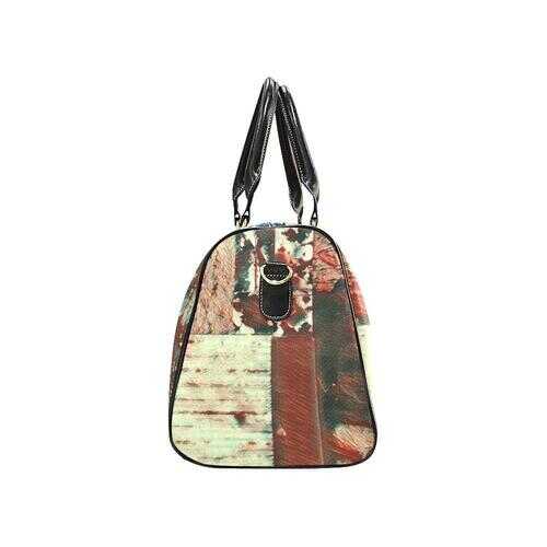 Travel Bags, Rustic Brown Style Adjustable Black Handle Zip Close Bag - purse-at-0105