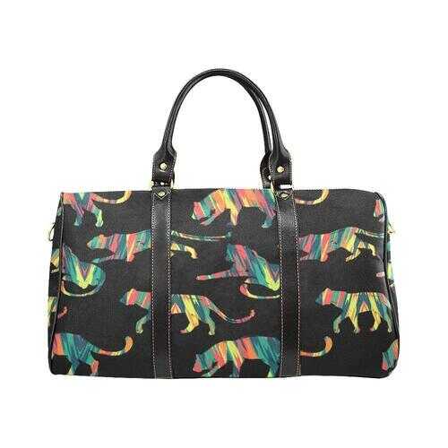 Travel Bags, Multicolor Lion Style Adjustable Black Handle Zip Close Bag - purse-at-0105