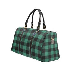 Green And Black Flannel Style Travel Bag - purse-at-0105