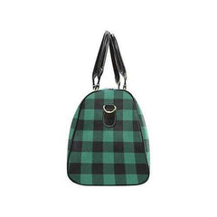 Green And Black Flannel Style Travel Bag - purse-at-0105