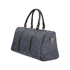 Travel Bags, Black Denim Style Adjustable Black Handle Zip Close Bag - purse-at-0105