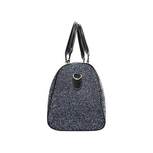 Travel Bags, Black Denim Style Adjustable Black Handle Zip Close Bag - purse-at-0105