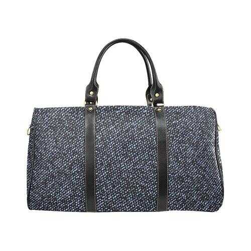 Travel Bags, Black Denim Style Adjustable Black Handle Zip Close Bag - purse-at-0105