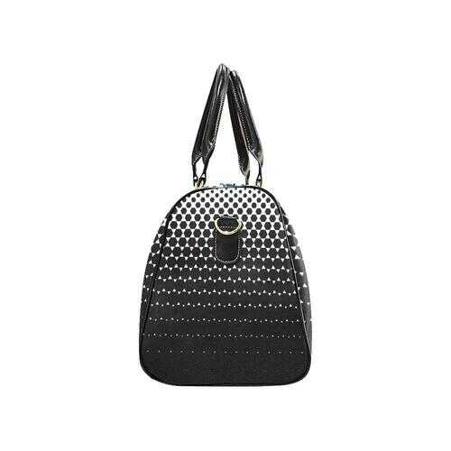 Travel Bags, Black And White Gradient Style Adjustable Black Handle Zip Close Bag - purse-at-0105