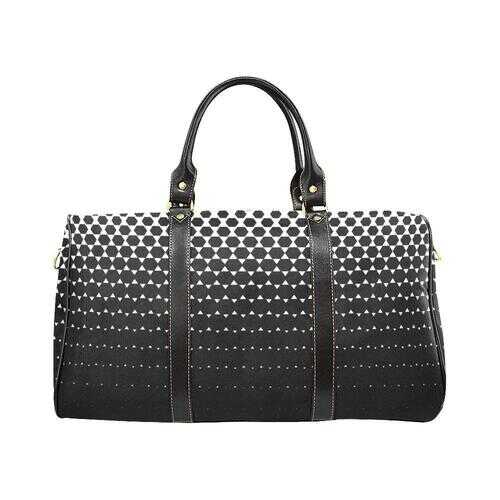Travel Bags, Black And White Gradient Style Adjustable Black Handle Zip Close Bag - purse-at-0105