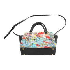Handbags, Colorful Paint Splatter Rivet Style Top-Handle Bag - purse-at-0105