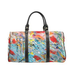 Travel Bags, Colorful Abstract Style Style Adjustable Black Handle Zip Close Bag - purse-at-0105