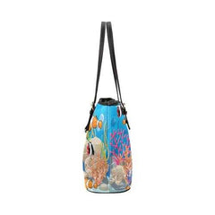 Coral Reef Sea Life Style Leather Tote Bag - purse-at-0105