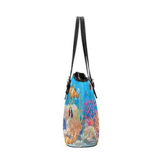 Coral Reef Sea Life Style Leather Tote Bag - purse-at-0105