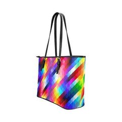 Colorful Grid Style Leather Tote Bag - purse-at-0105
