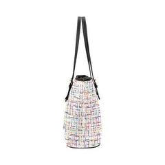 Tote Bags, White Colorful Stripes Style Bag - purse-at-0105