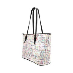 Tote Bags, White Colorful Stripes Style Bag - purse-at-0105