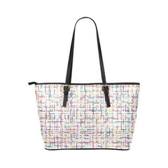 Tote Bags, White Colorful Stripes Style Bag - purse-at-0105
